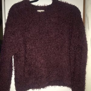 Red fuzzy sweater